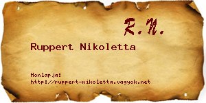 Ruppert Nikoletta névjegykártya