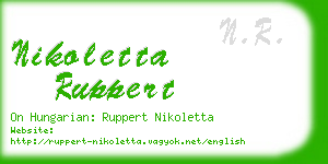 nikoletta ruppert business card